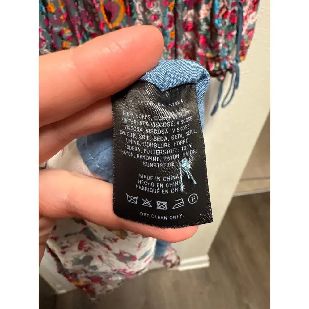 Anthropologie Floreat Abia Burnout Velvet Silk Baby Doll Mini Dress Size Small - Picture 11 of 11